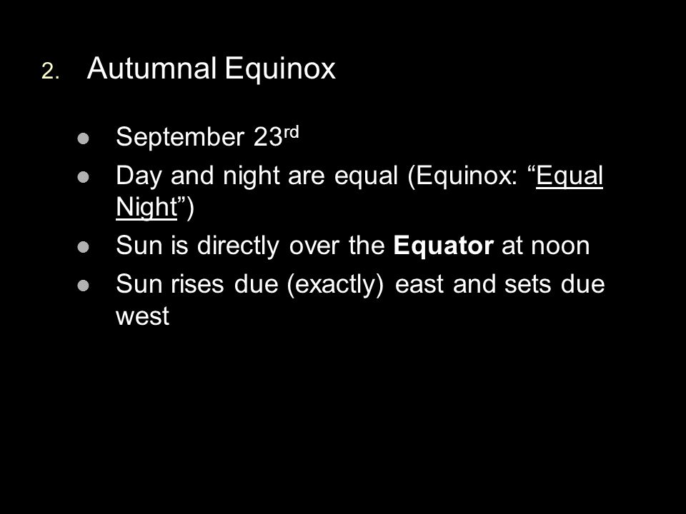 Autumnal Equinox September 23rd