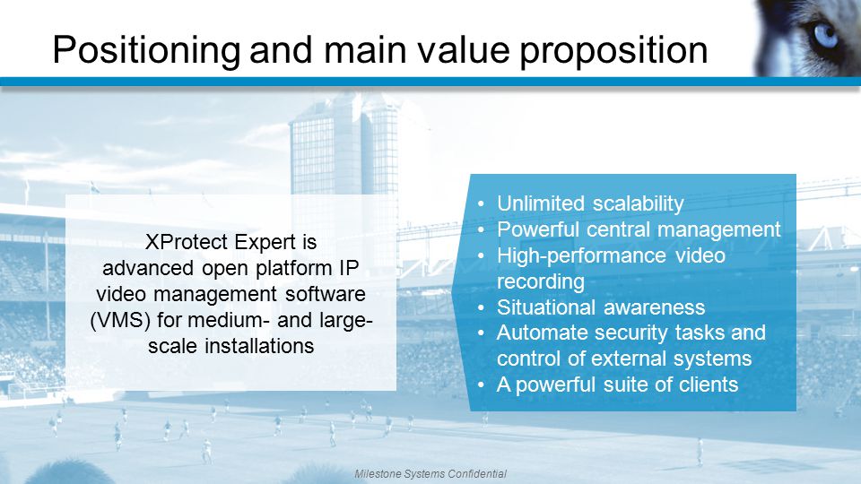 Positioning and main value proposition
