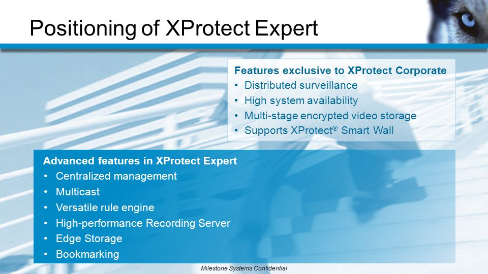 Positioning of XProtect Expert