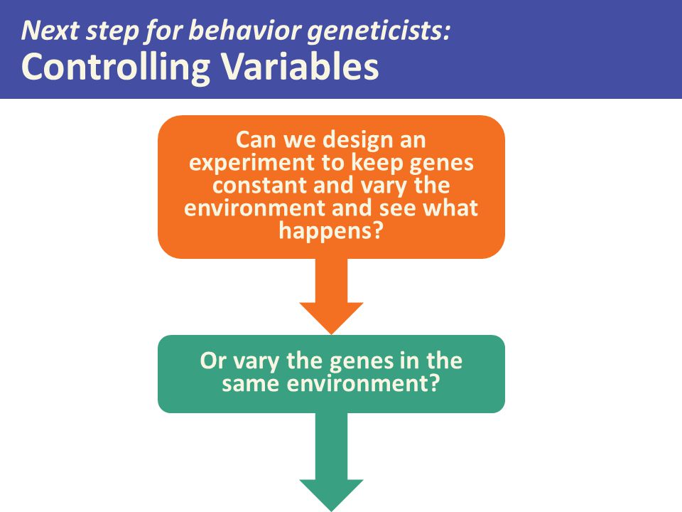 Next step for behavior geneticists: Controlling Variables