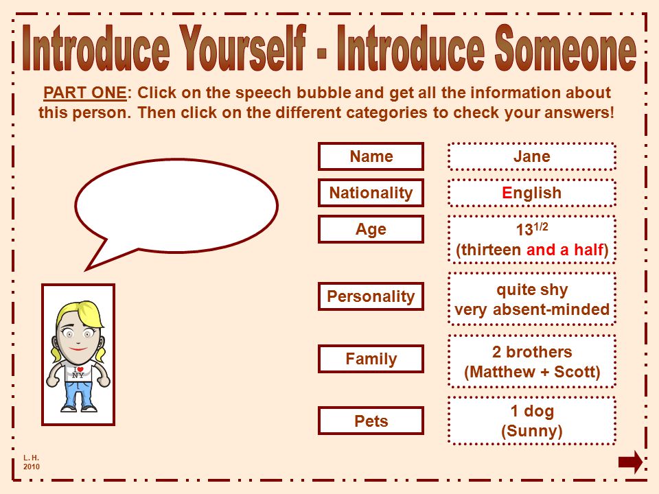 Introduce Yourself - Introduce Someone