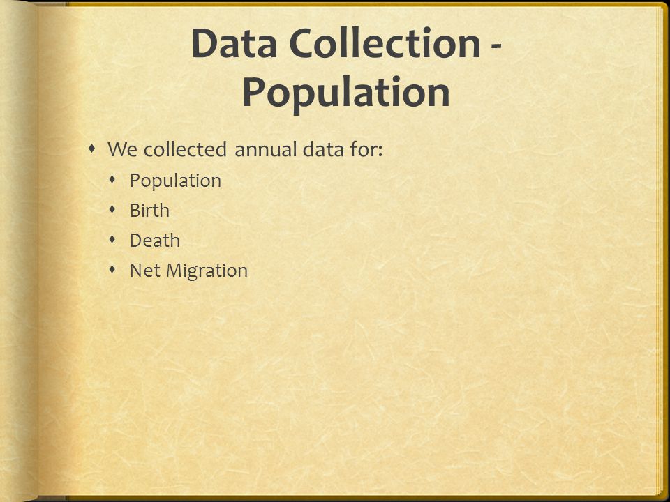 Data Collection - Population