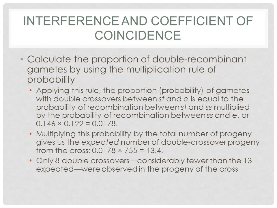 Interference and coefficient of coincidence