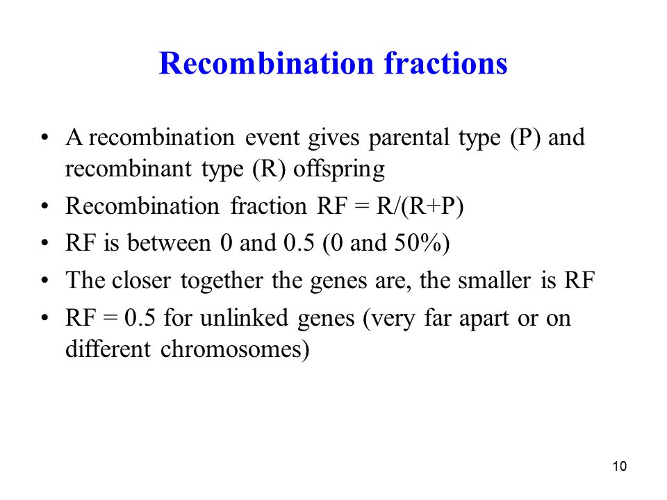 Recombination fractions