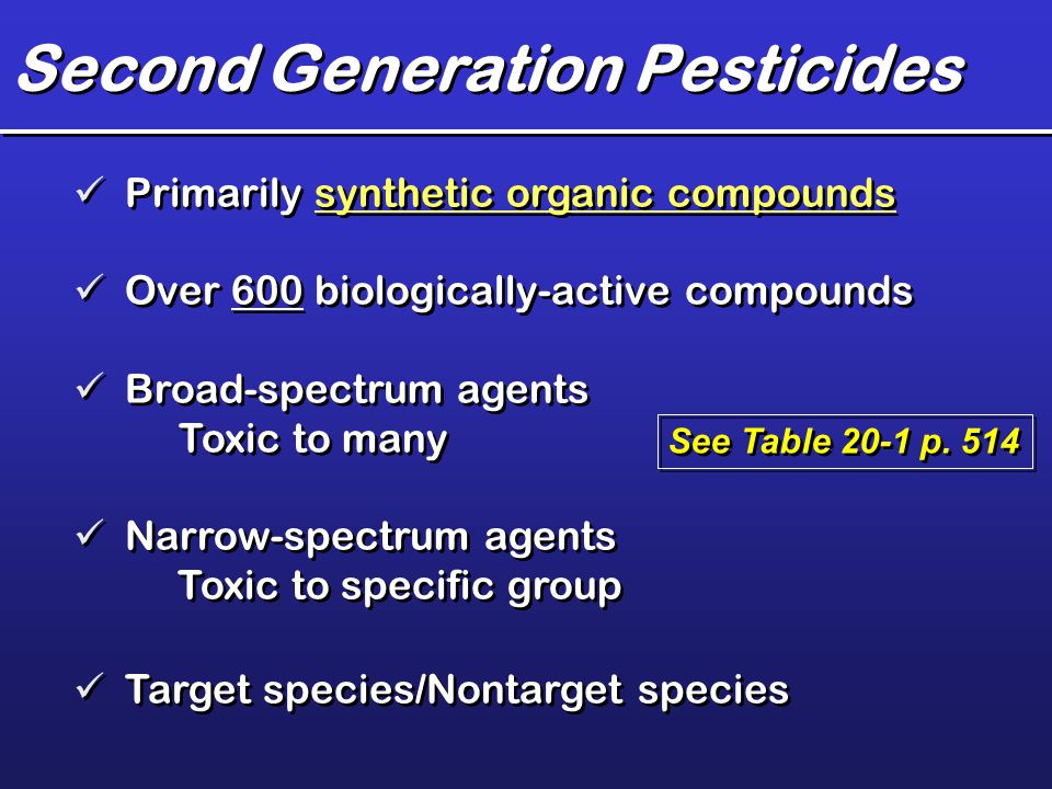 Second Generation Pesticides