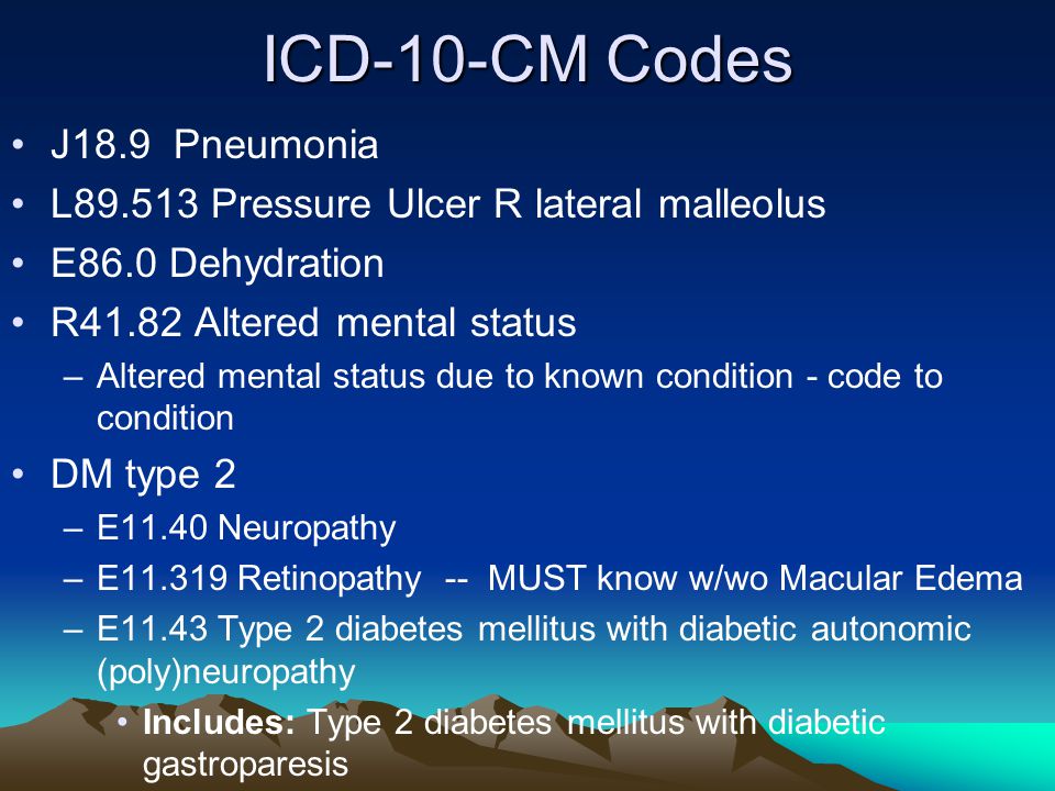 icd 10 code for gastroparesis due to type 2 diabetes)