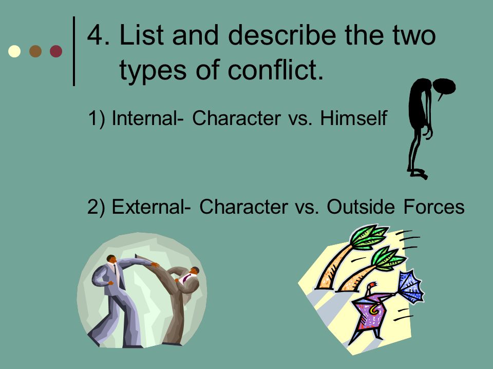 4. List and describe the two types of conflict.