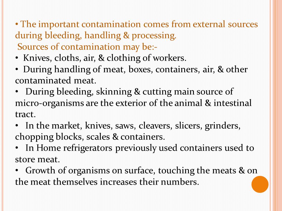 Important Sources of contamination:-