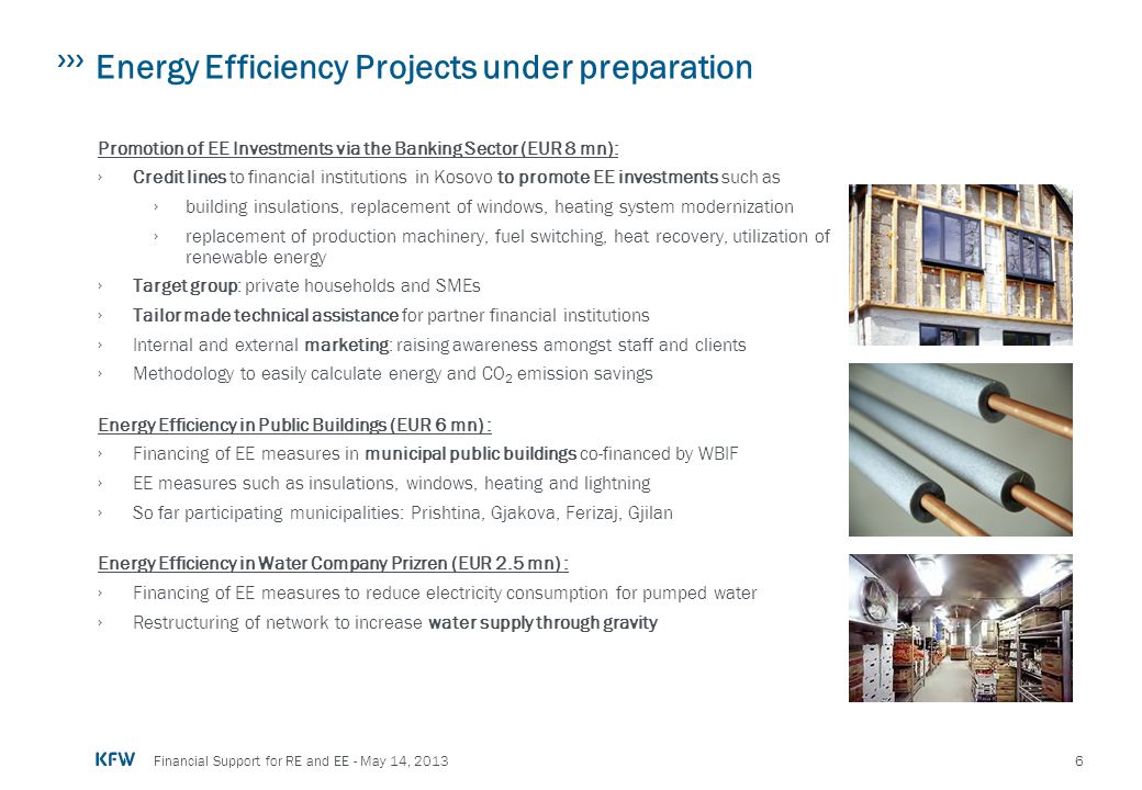 Energy Efficiency Projects under preparation