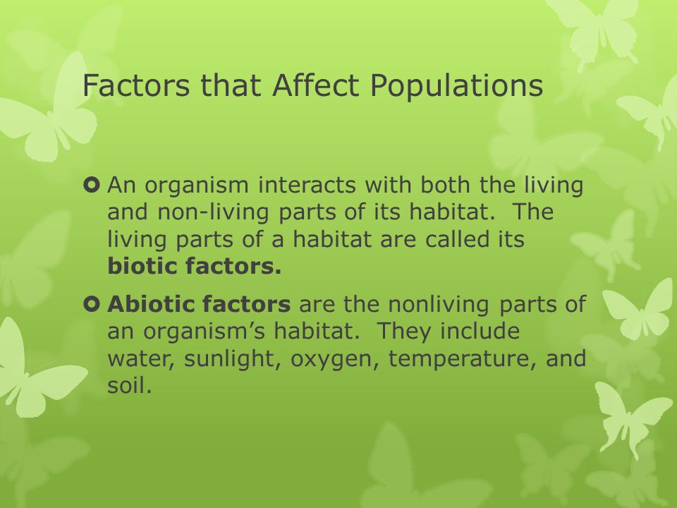 Factors that Affect Populations