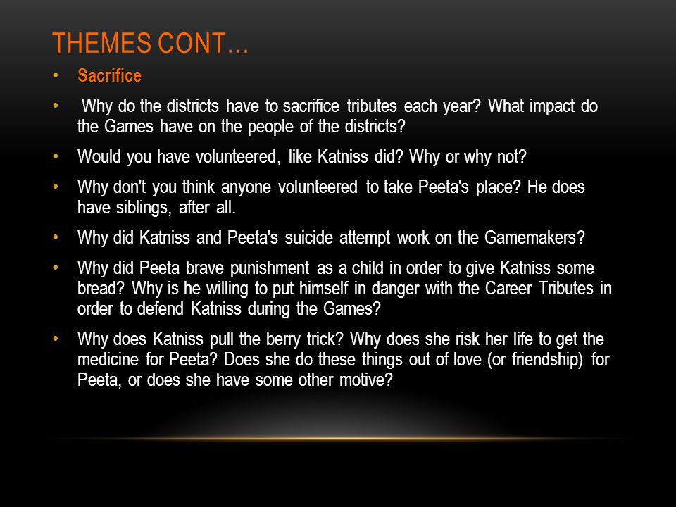 About~ The Hunger Games: The impact of self-sacrifice