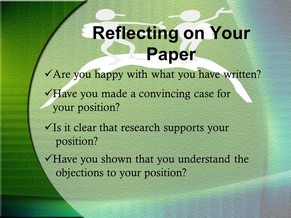 Reflecting on Your Paper