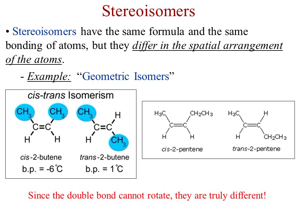 Since the double bond cannot rotate, they are truly different!