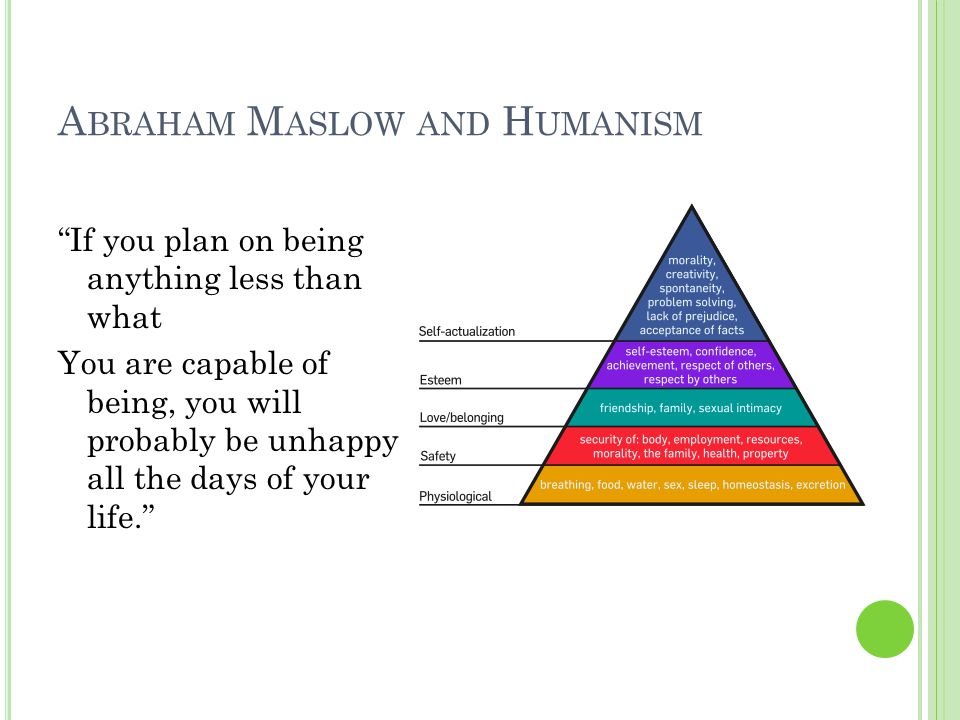 Abraham Maslow and Humanism