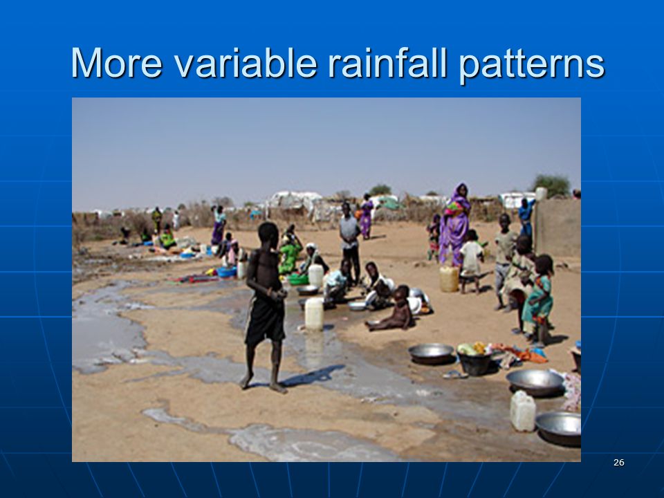 More variable rainfall patterns