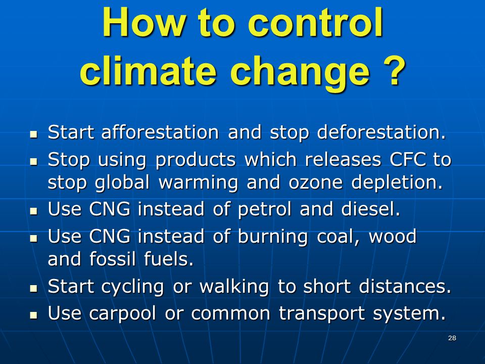How to control climate change