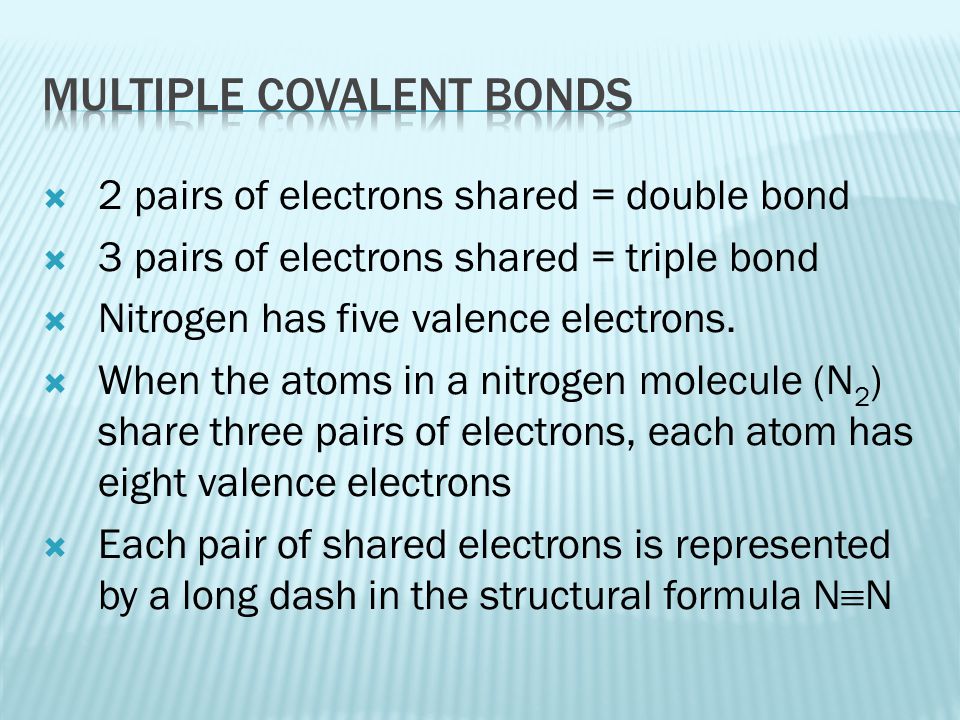 Multiple covalent bonds