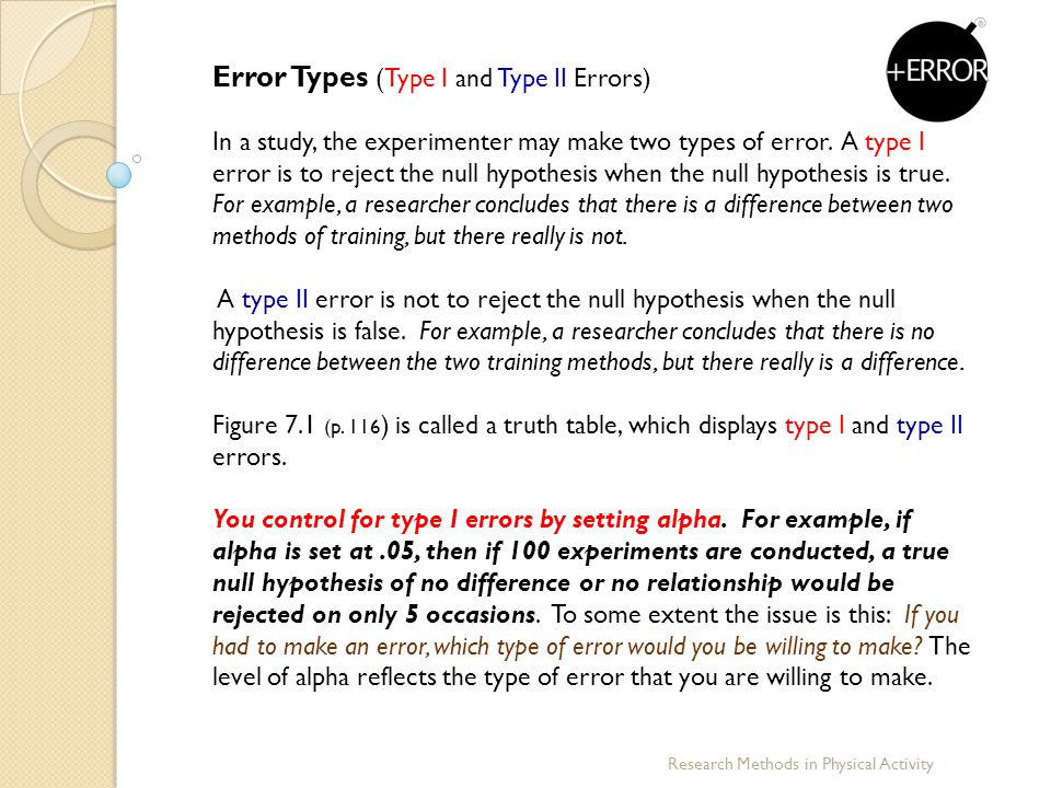 Error Types (Type I and Type II Errors)