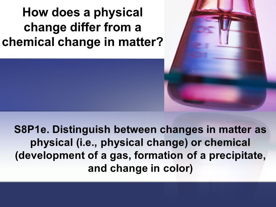 How does a physical change differ from a chemical change in matter
