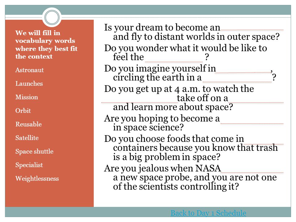 Vocabulary words for Mae Jemison: Space Scientist. - ppt download