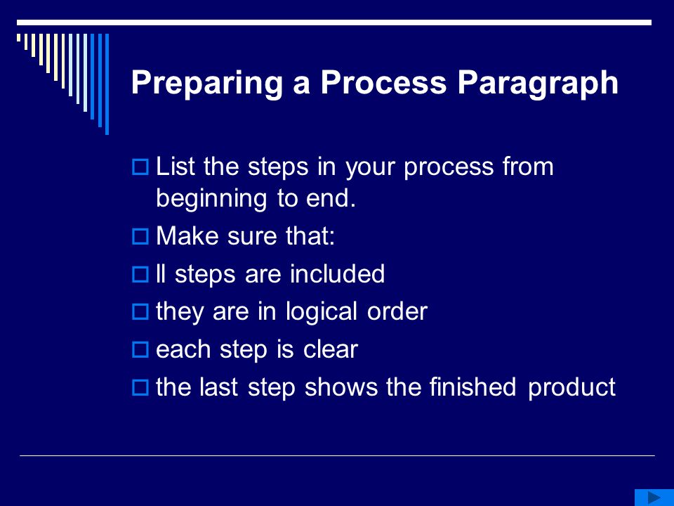 Preparing a Process Paragraph