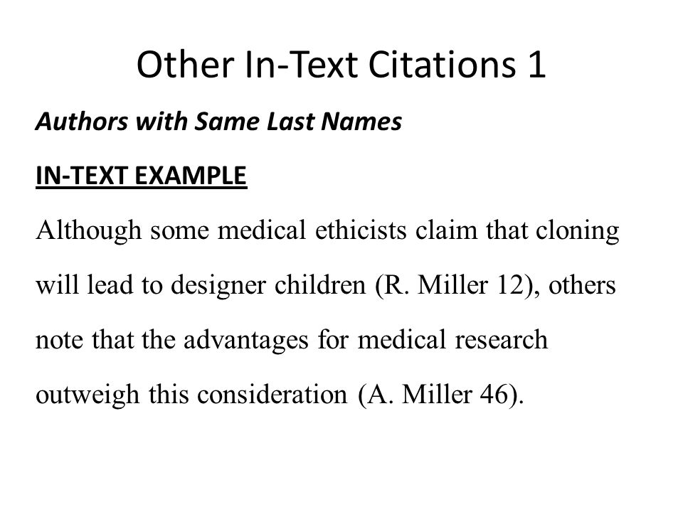 Other In-Text Citations 1