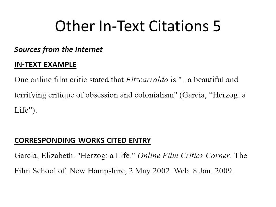 Other In-Text Citations 5