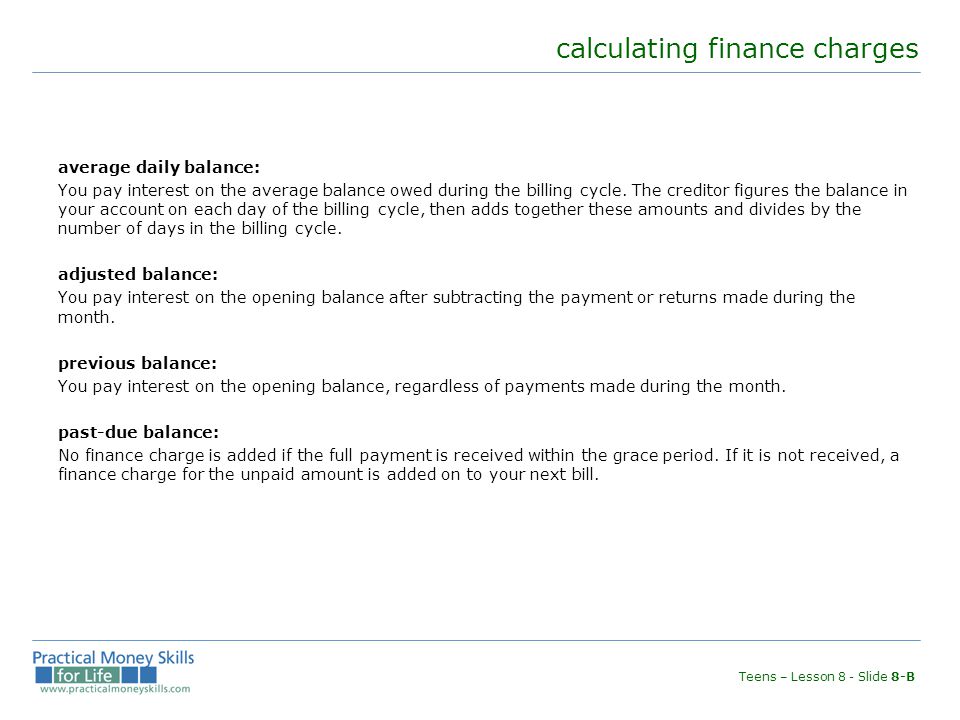 calculating finance charges