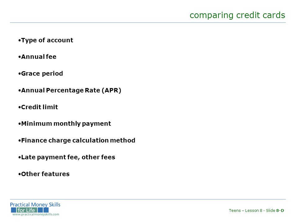 comparing credit cards