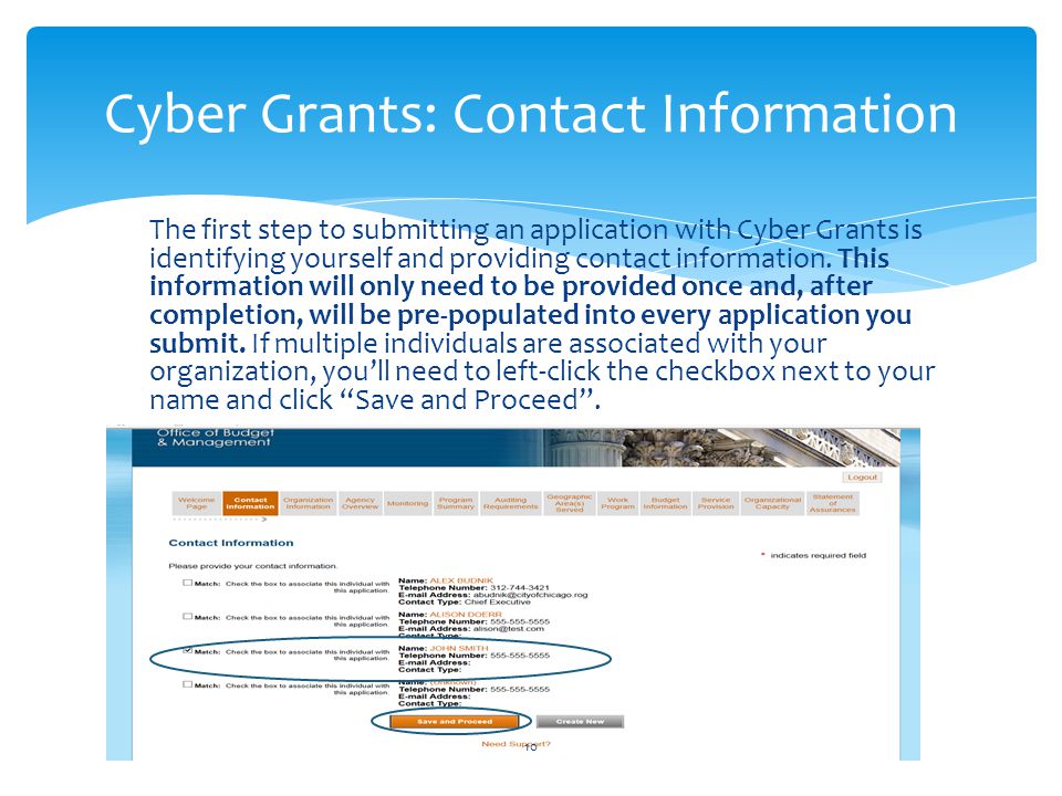 Cyber Grants: Contact Information
