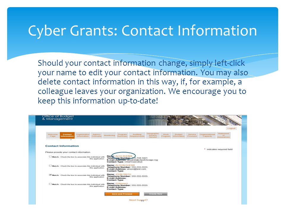 Cyber Grants: Contact Information
