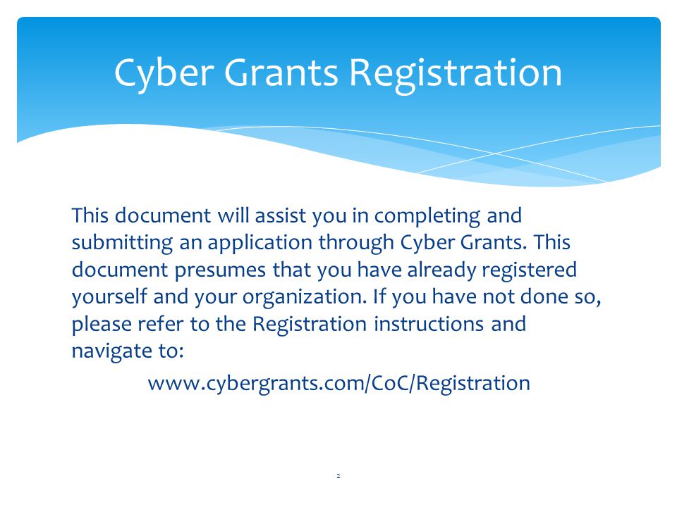 Cyber Grants Registration