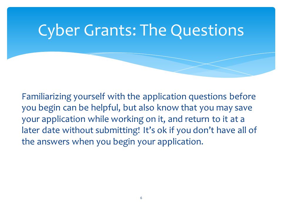 Cyber Grants: The Questions