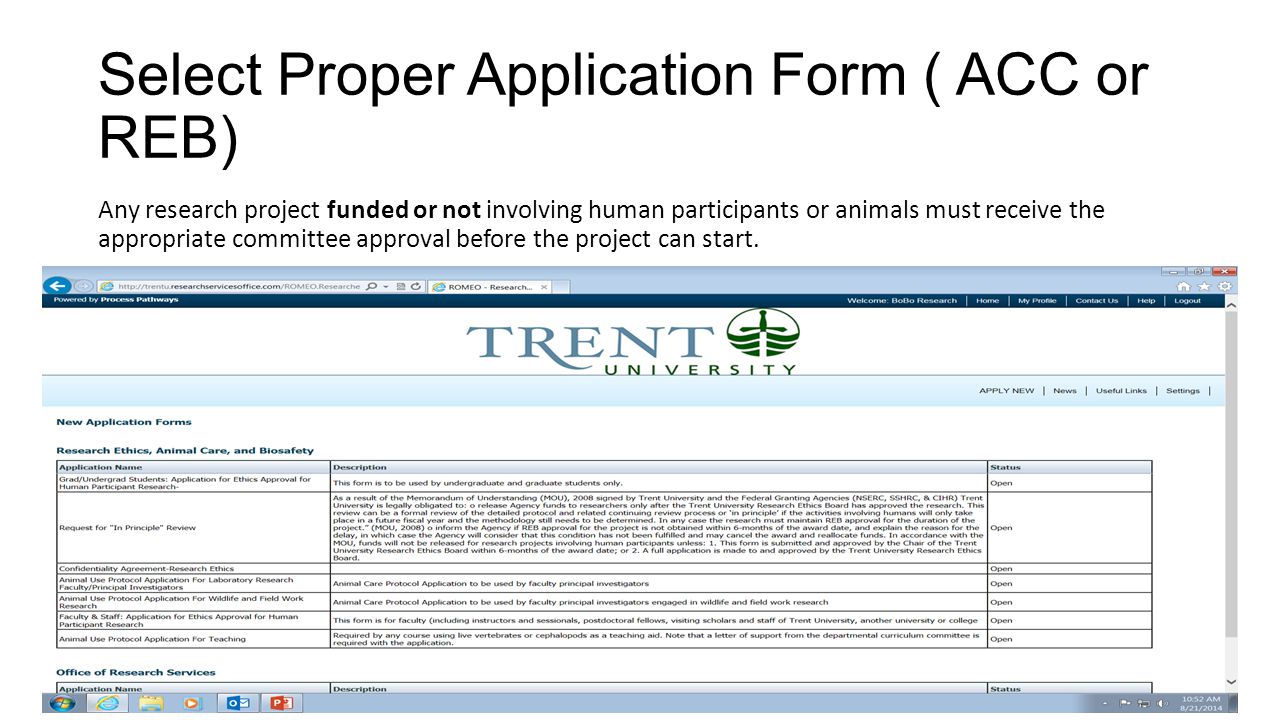 Select Proper Application Form ( ACC or REB)