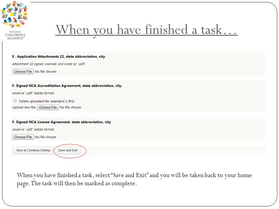 When you have finished a task…