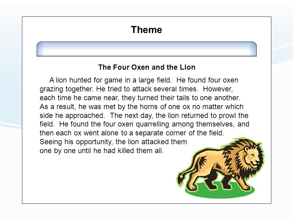 the four oxen and the lion