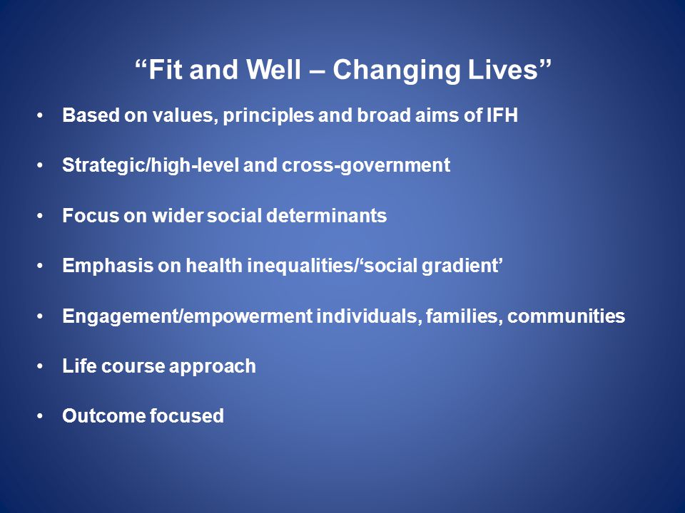 Fit and Well – Changing Lives