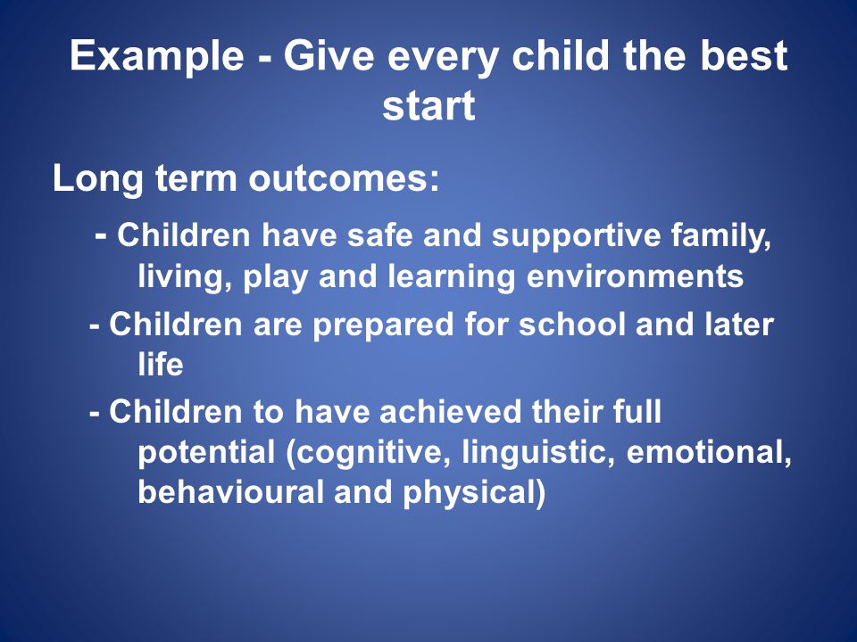 Example - Give every child the best start