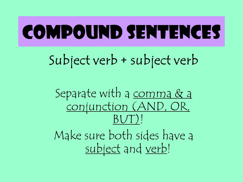 Subject verb + subject verb