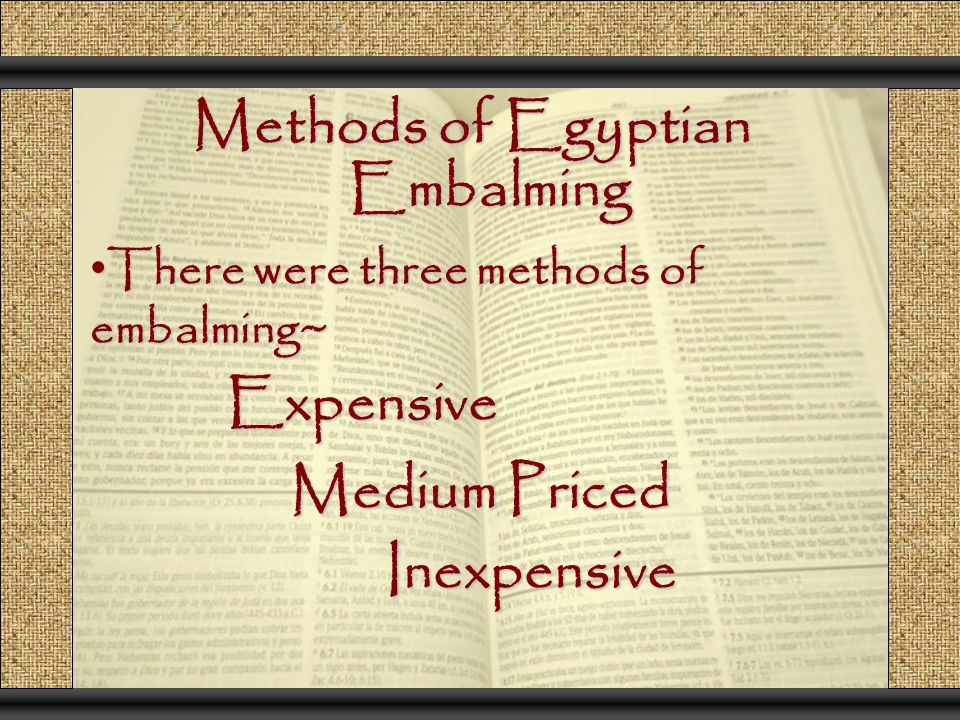 Methods of Egyptian Embalming