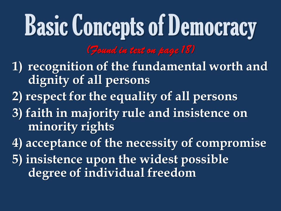 Basic Concepts of Democracy