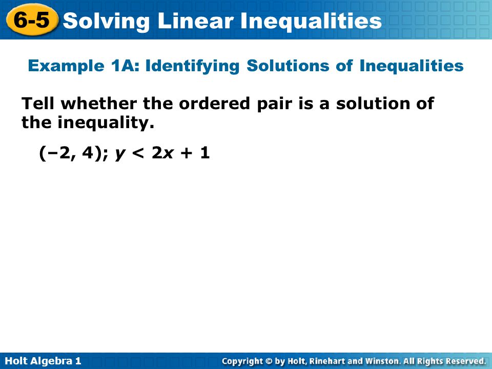Example 1A: Identifying Solutions of Inequalities