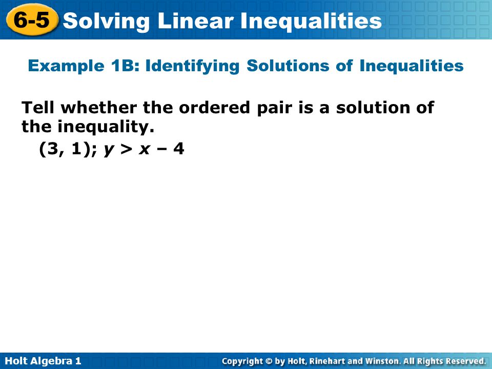 Example 1B: Identifying Solutions of Inequalities