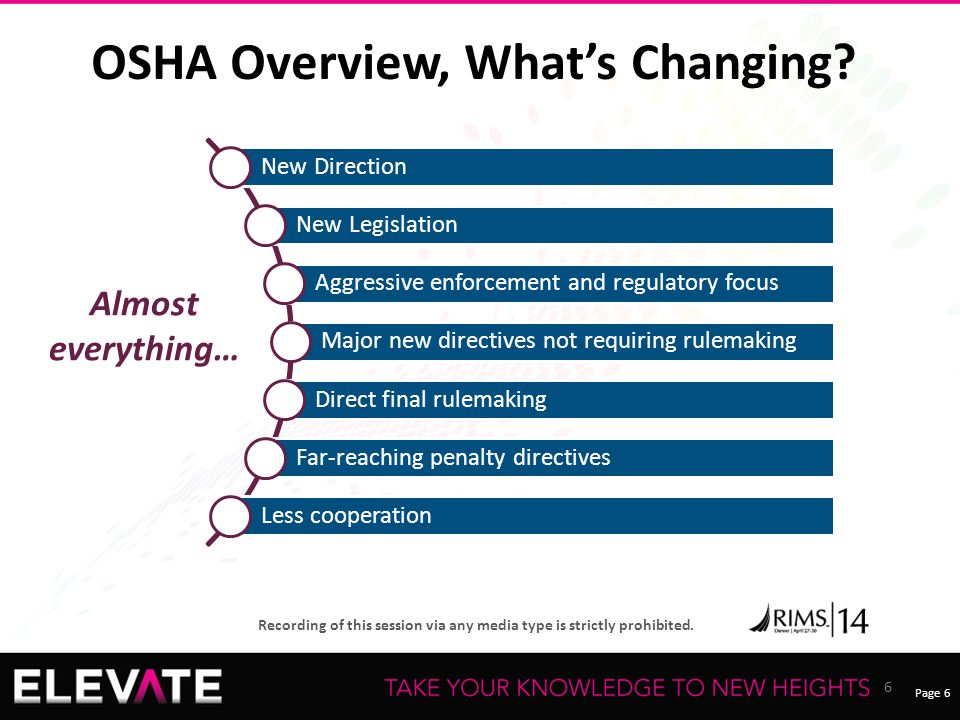 OSHA Overview, What’s Changing