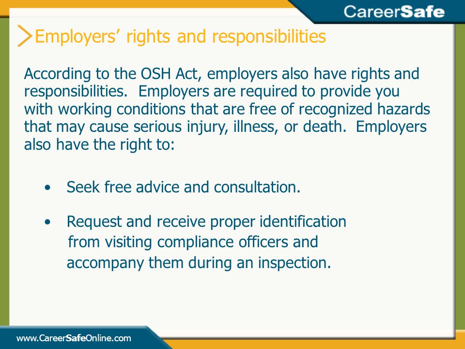 Employers’ rights and responsibilities