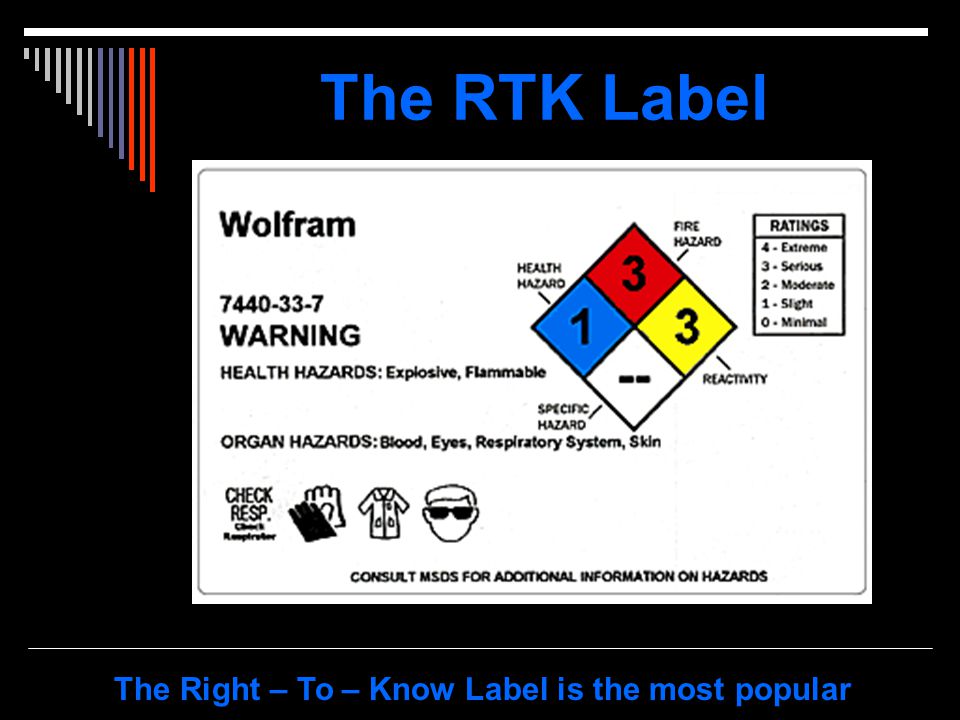 The RTK Label The Right – To – Know Label is the most popular