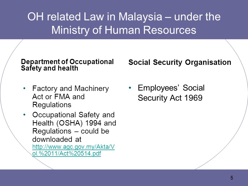 Legal Requirements Of Occupational Safety And Health Ppt Download