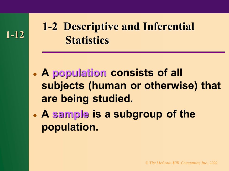 1-2 Descriptive and Inferential Statistics