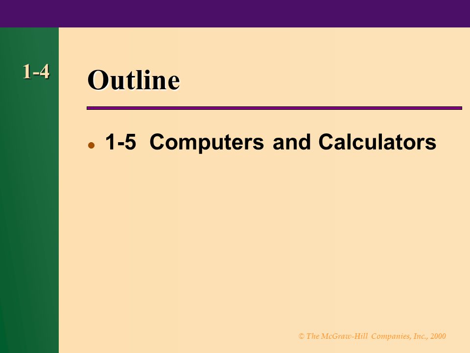 Outline Computers and Calculators
