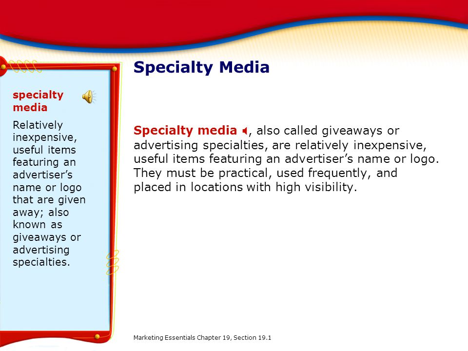 Specialty Media specialty media.